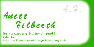 anett hilberth business card